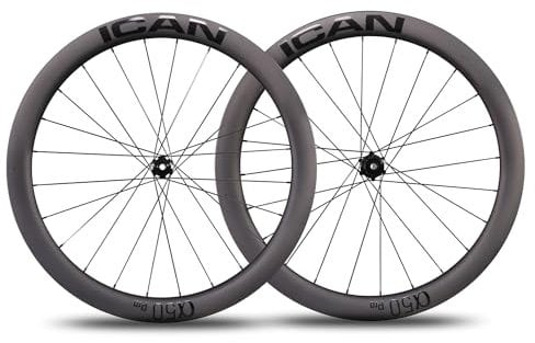 ICANIAN Räder aus Carbon Alpha 50 Scheibe für Rennrad, 50 mm, schlauchlos, Scheibenbremse, 12 x 100/12 x 142 mm