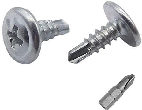 Confezione da 400 viti in acciaio zincato 4,2 x 13 mm, testa a traliccio modificata Phillips, vite autofilettante (400, 4,2 x 13 mm)