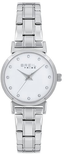 Breil Uhr Damen Bella Ziffernblatt Weiss Bewegung NUR Zeit Quartz e Bracelet Stahl Silber EW0612