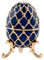 Brillibrum Design Schmuck Ei vergoldet Schmuckschatulle Emaille vergoldet Handmade Schmuckdose Schmuckei (Blau - XL: 10 x 6 cm (H x Ø))