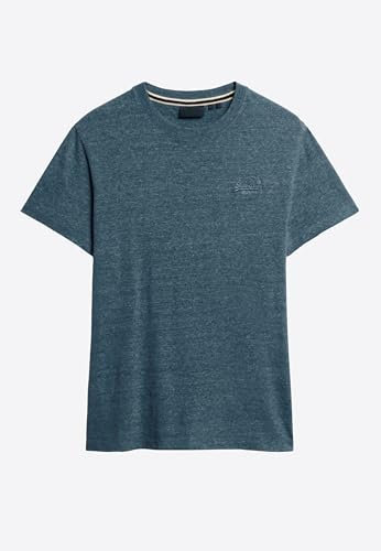 Superdry, T.Shirt Essential Logo EMB Tee, M1011245A, Alaskan Blue Marl, M, Man, Adulto