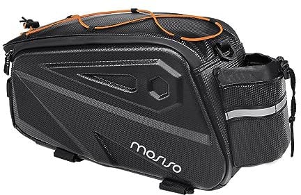 MOSISO Fahrradtasche,wasserdichte Fahrradgepäckträgertasche Fahrrad Kofferraumtasche,14L Eva Berg Fahrrad Rücksitz Tasche Lagerung Sattel Umhängetasch Radsport Gepäcktasche mit Schultergurt,Orange