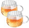 Kürbis Tasse Halloween Tasse, 2 Stück 350ml Latte Macchiato Gläser Kaffeetassen,Die Bürotassen Glastassen Mit Griffen Klare Kaffeetassen für Latte,Cappuccino (transparente)