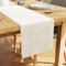 Encasa XO Tischläufer | Geprägtes Samt | Größe 32x150 cm | Farbe Cream mit Premium-Polyester - Maschinenwaschbar