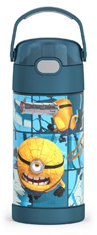THERMOS FUNTAINER Water Bottle with Straw - 12oz Despicable Me 4 - Insulated Stainless Steel Water Bottle for Kids with Lid