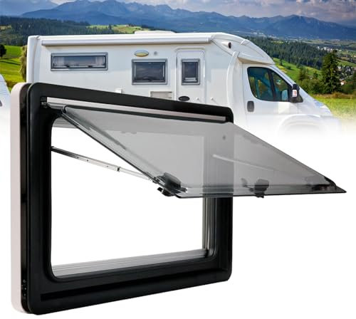 ELIKBH Van Aménagé Fenêtre Camping Car Fenêtre Extérieure à Angle Droit Compas Fenetre Camping Car pourCamionnette Camping-Car Caravane Mobile-Home Et Maison(Size:900 * 900mm)