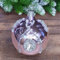 Mundgeblasene Weihnachtskugel aus Glas Lila mit Strass und Muster 44658
