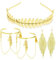 Römische Göttin Haarreif, Frauen Blatt Stirnband, Spule Oberarm Armband, Ohrhänger, Damen Haarband Gold Kopfschmuck Braut, griechische göttin accessoires, für Hochzeit,Party,Tanzparty,Mode Show (B, 2)