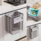GoaePode Under Sink Compost Kitchen Bin Plastic Folding Wall Mounted for RV Cupboard Door, Hanging Trash Can - Magnetic Odorless for Space-Saving Countertop garbage Bin with Bag Lock Design (Grey)