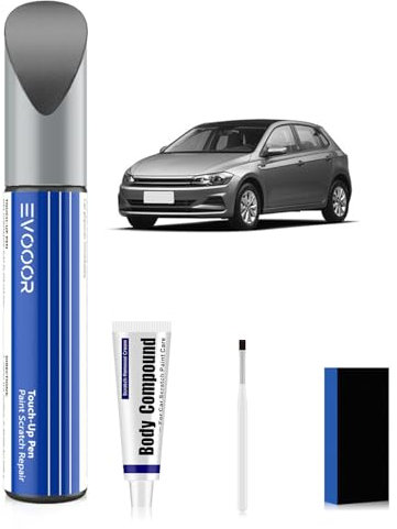 EVOOOR (LD7R) Poivre Gris Métallique Kit de retouche peinture automobile avec effaceur de rayures pour Volkswagen/VW, Réparation des rayures pour voiture, Solution rapide et facile pour la réparation
