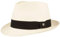 Breiter Original Sombrero Panamá de Paja Hecho a Mano en Ecuador Sombrero de Verano Trilby Protección UV - 100% Paja - Refuerzo contra deformaciones, Blanco M