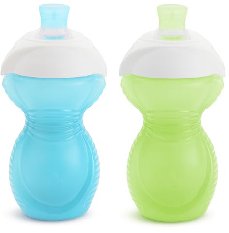 Munchkin Click Lock - Vaso para sorber a prueba de mordeduras, azul/verde, 9 onzas, 2 unidades