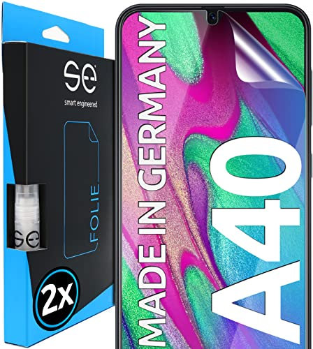 2x se® 3D SCHUTZFOLIE Transparent für Samsung Galaxy A40,Selbstheilend, 100% Fingerabdruck & FaceID kompatibel, einfache blasenfreie Installation, Ultra-Klar, Stoß-Kratzfest, aus Deutschland
