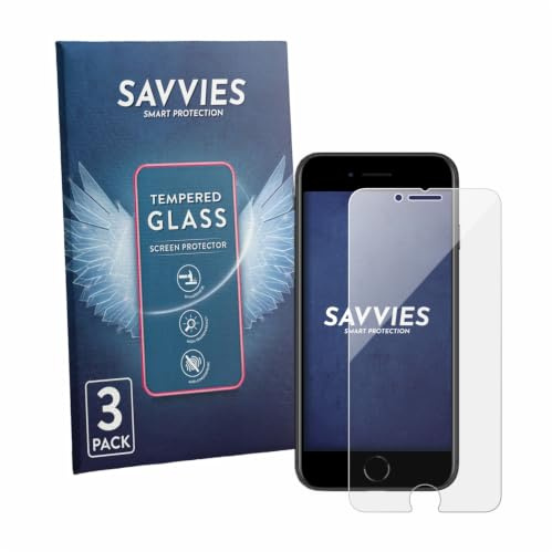 Savvies Panzer Schutz Glas für Apple iPhone SE 2 / SE 3 (3 Stück) 9H Hartglas, Anti-Fingerprint, Displayschutz