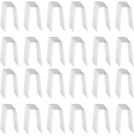 Cabilock Klammern Für Gartenpfähle 100 Stück Verzinkte Bodennägel Rasen Gartennägel Landschaft Rasen Heftklammern Befestigungsnägel für Unkraut Barriere Stoff Bodendecker Landschaftsbau