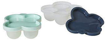 VERTBAUDET Les 2 pots de conservation en silicone vert/bleu TU