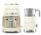 Smeg DCF02US 50's Retro Style Drip Filter Coffee Maker Bundle with Smeg MFF01 Milk Frother (Cream)