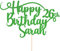 Personalised Happy Birthday Glitter Cake Topper - Green Any Name & Any Age Glitter Cake Decoration and Sprinkles - Happy Birthday Decorations - Personalised Toppers for Cakes by Cakeshop