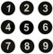 Round Locker Number Tag Sticker Room Number Door Sign with Self-Adhesive Tape (1-25, Black)