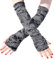 Mrotrida Damen Goth Armstulpen Cosplay Zerrissener Punk fingerloser langer Handschuh für Halloween Kostümparty 1 Paar, grau, Einheitsgröße