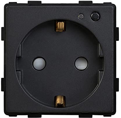 BSEED Prise murale WIFI avec mesure de la consommation - Prise UE 16 A - Noir - 86 mm