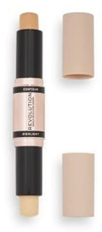 Makeup Revolution Contour Stick Duo Cream Contour & Highlight, Defines Cheekbones & Sculpts the Face, Vegan & Cruelty-Free, Fair, 2.4g