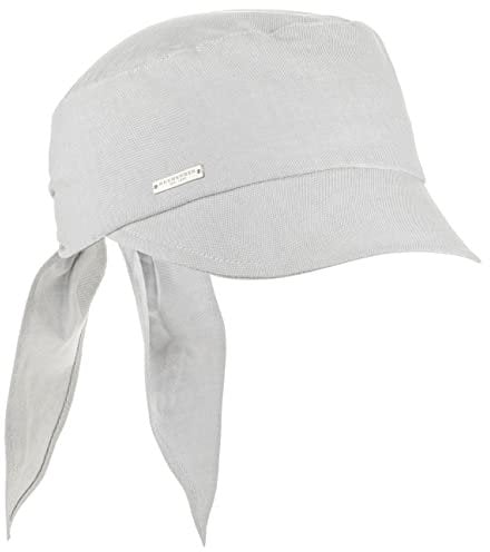 Seeberger Cotton Chambray Damencap Baumwollcap Schirmmütze Visor Sonnenvisor (One Size - hellgrau)
