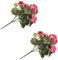 Oniissy Geranio artificiale, confezione da 2, fiori artificiali rossi, rosa, gialli, bianchi, fiori finti per fioriere da finestra, cesti appesi e casa, rosa scuro