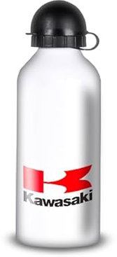 Gourde/Bouteille d'eau en Aluminium - Acier Inoxydable (thermos 24h) réutilisable 330ml à 750ml, Moto Kawasaki (Aluminium, Gourde Sport 650ml)