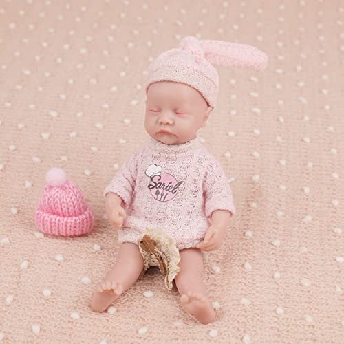 IVITA Mini Full Body Silicone Reborn Baby Doll - Newborn Girl (WG1578-17cm-124g-Girl)
