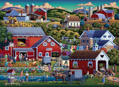 Buffalo Games - Dowdle – Amish Country – Puzzle de 1000 pièces pour Adultes – Puzzle Stimulant Parfait pour Les soirées de Jeu – La Taille finie est de 68 x 50 cm