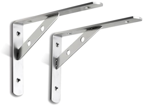 2 pezzi Staffa a triangolo in acciaio inox Reggimensola mensola a parete supporto mensola staffa di fissaggio Spessore 4 mm Reggi Mensola da Muro,con Accessori Montaggio (110mm×150mm)