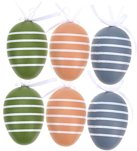 TOPBATHY 6st Ostereier Osterbaum Hängende Dekoration Osterschmuck Für Kleinen Baum Ostern-Bunte Eierverzierung Osterei Zum Basteln Osterbaumschmuck Osterdekoration Mini Partybedarf Plastik