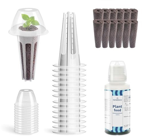 12 Set Seed Pod Kit for Indoor Garden, Hydroponics Garden Accessories for Hydroponic Growing System, Grow Anything Kit with 12 Grow Sponges, 12 Grow Baskets, 12 Grow Domes,100ml Plant Food Y