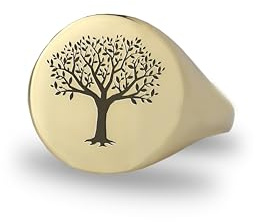 Baum des Lebens Ring - Baum Siegelring - Spiritueller Ring - Gravierter Baum Ring - Gold Statement Ring