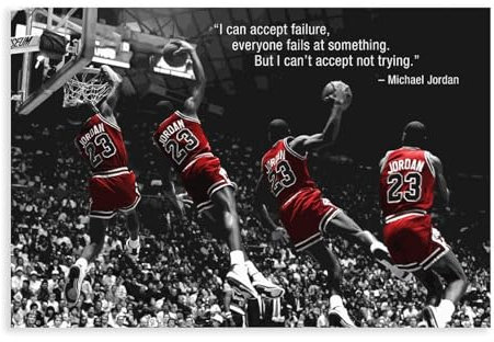 AMATWI Basketball-Stern, Michael Jordan, Poster, Leinwand, Poster, Schlafzimmer-Dekor, Sportlandschaft, Büro, Raumdekoration, Geschenk, ungerahmt, 30 x 45 cm