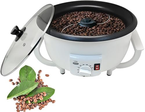 Coffee Bean Roasting Machine, 300g Capacity Portable Electric Coffee Bean Roaster - Home Use Non-stick Pan, Temperature Adjustable for Nut Peanut Cashew Chestnuts