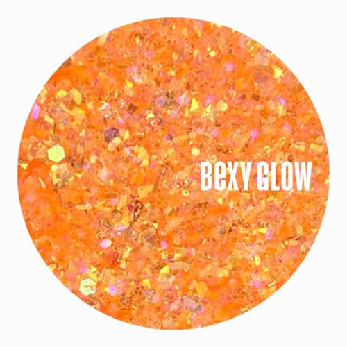 Bexy Glow Colour Acrylic Powders Queen B | Hot Girl Summer Acrylic Nail Collection | Professional Acrylic Nail Powder | Glitter Nail Acrylic Powder | Orange Acrylic Nail Powder | 20g