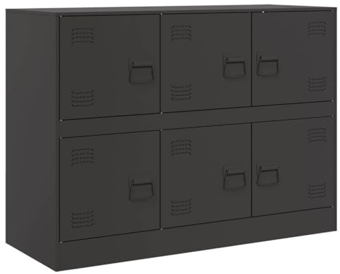 vidaXL Sideboard Schwarz 99x39x73 cm Stahl