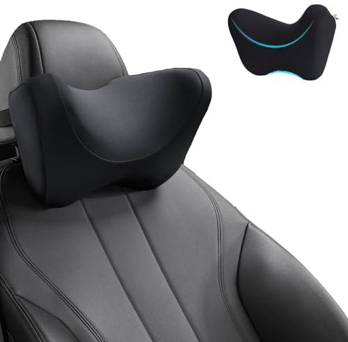 HommyFine Auto Nackenkissen Kopfstütze, Nackenstütze Auto aus Memory Foam und atmungsaktiver Abnehmbarer Abdeckung, Weichheit Auto Kopfstütze Kissen zum Fahren
