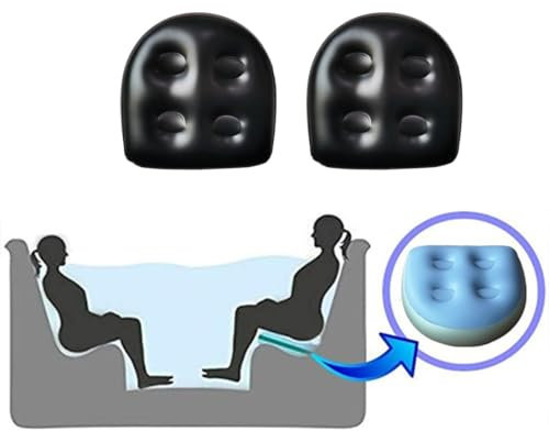 Aufblasbare Sitzerhöhung mit Absaugung| Whirlpool Kissen Spas Sitzerhöhung Rückenpolster | Badewannenkissen Rutschfester Matte-Sitze entspannendes Rückenpolster für Spas und Whirlpools (Schwarz*2)