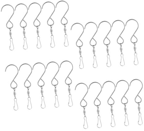 Hoement 20stücke Drehbare Edelstahl-haken Für Windspiele Mit Rotation Für Windspiel-dekoration Vogelkäfige Stabil Und Praktisch Rostfrei Einfach Zu Verwenden