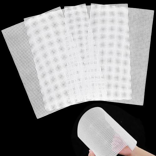 4 Pcs Plastic Mesh, Plastic Mesh Sheet Plastic Canvas Craft Plastic Needlepoint Canvas Mesh for Embroidery Crafting Knit and Crochet Projects, Cross-Stitch Canvas Bags