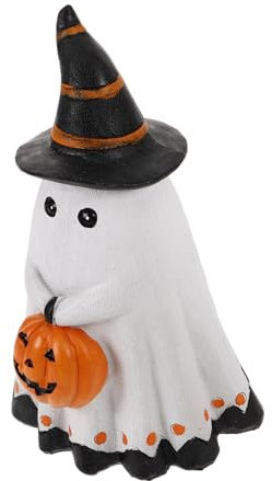 PRETYZOOM Halloween Geist Kürbis Statue Harz Geist Ornament Halloween Handwerk Spooky Tisch Ornament