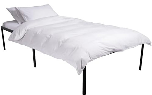 CLP Lit métallique Hamlin avec sommier à Lattes I Cadre de lit Stable avec Espace de Rangement I Lit Moderne avec Cadre Noir résistant, Couleur:Noir, Taille:200x100x41 cm