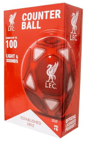 Smart Ball Liverpool SBCB1BNP-LFC Counter Ball für Keepie uppies, mit Lichtern und Geräuschen, Rot und Weiß, Einheitsgröße