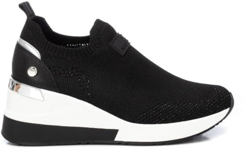 XTI - Zapatilla Mujer Negro - Calzado Cómodo y Versátil - Moda Casual - Modelo 14371802 (Talla 40)