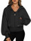 Jhsnjnr Damen Dünn Sportjacke Sweatjacke Einfarbig Langarm Kapuzenjacke Zip Up Cropped Hoodie Sweatshirt mit Reißverschluss