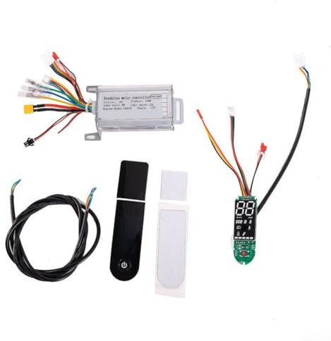 ZAMETTER Elektroroller-Controller, 36 V, 350 W, Controller, Beschleunigungsscheinwerfer, Rücklicht, Handbremse, Silber, Schwarz