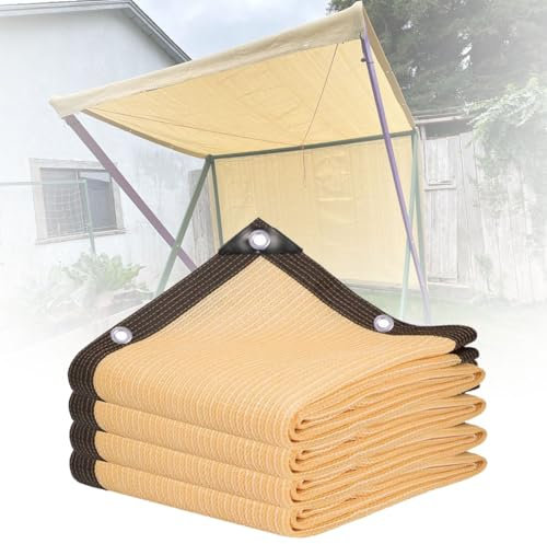 Rete ombreggiante per serre, 4 x 6 m, colore beige, con tasso di ombreggiatura del 90%, per piante da giardino e pergola all'aperto